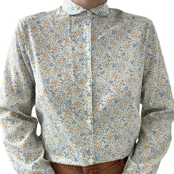 Vintage 1970s Pastel Floral Cottagecore Spring Hippie Blouse Sz S - Picture 4 of 9
